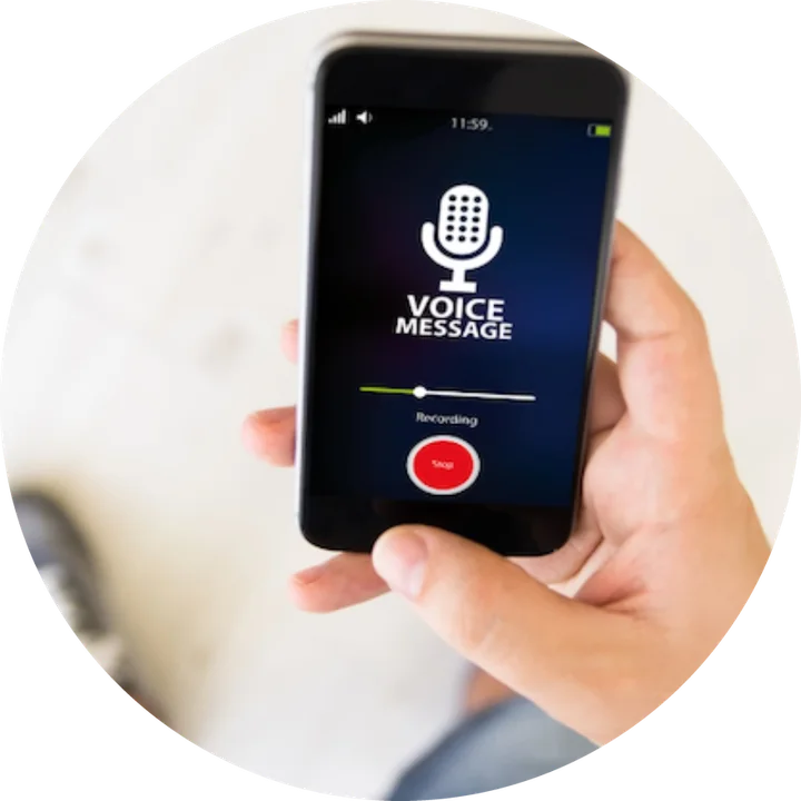 A phone recording a voice message