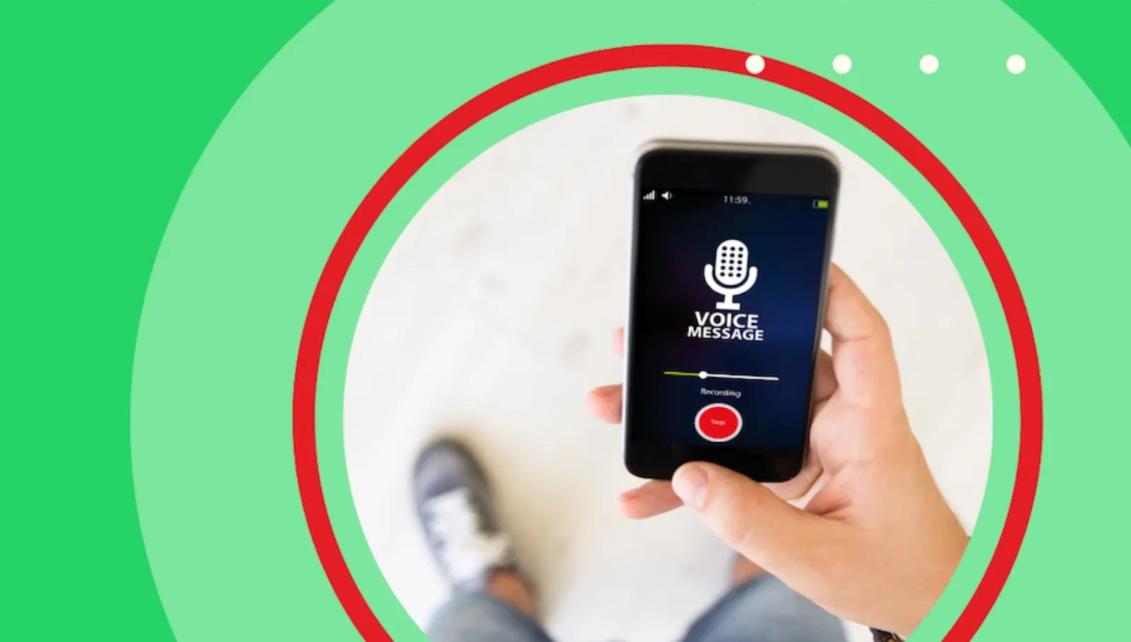 Recording a voice note shoutout on a phone