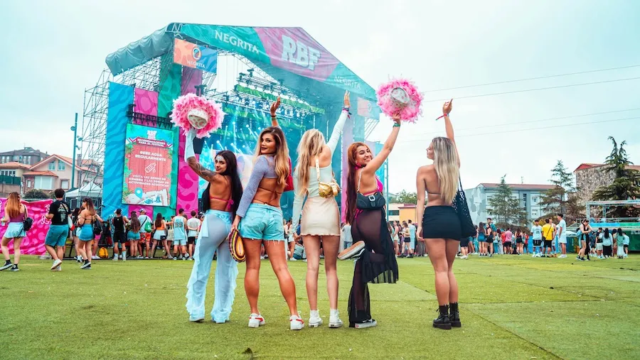 Crowd at a beach music festival on the Costa del Sol